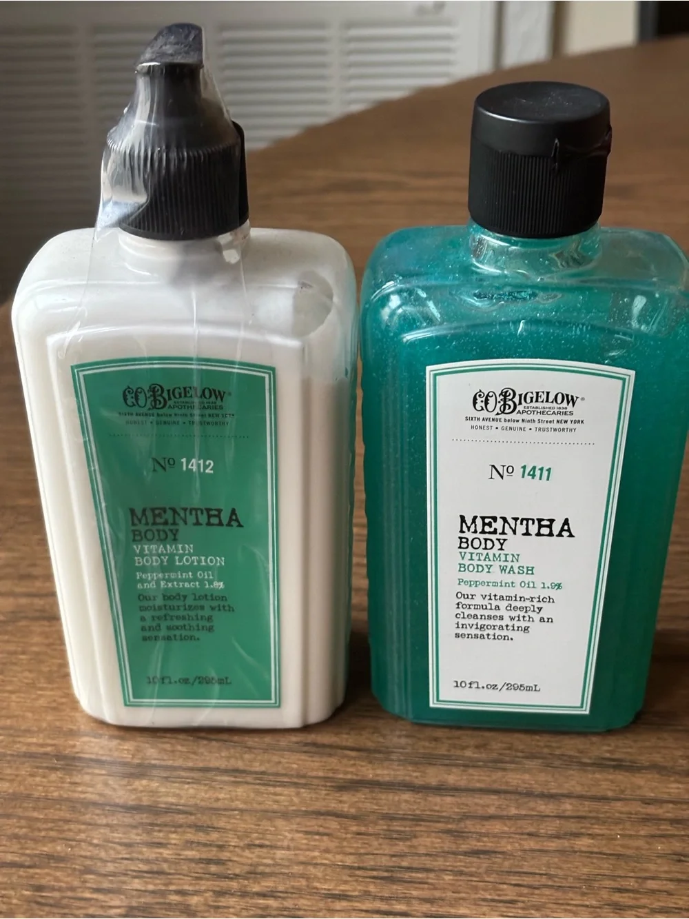 BATH & BODY WORKS C.O. BIGELOW MENTHA VITAMIN LOTION & BODY WASH 10oz RETIRED